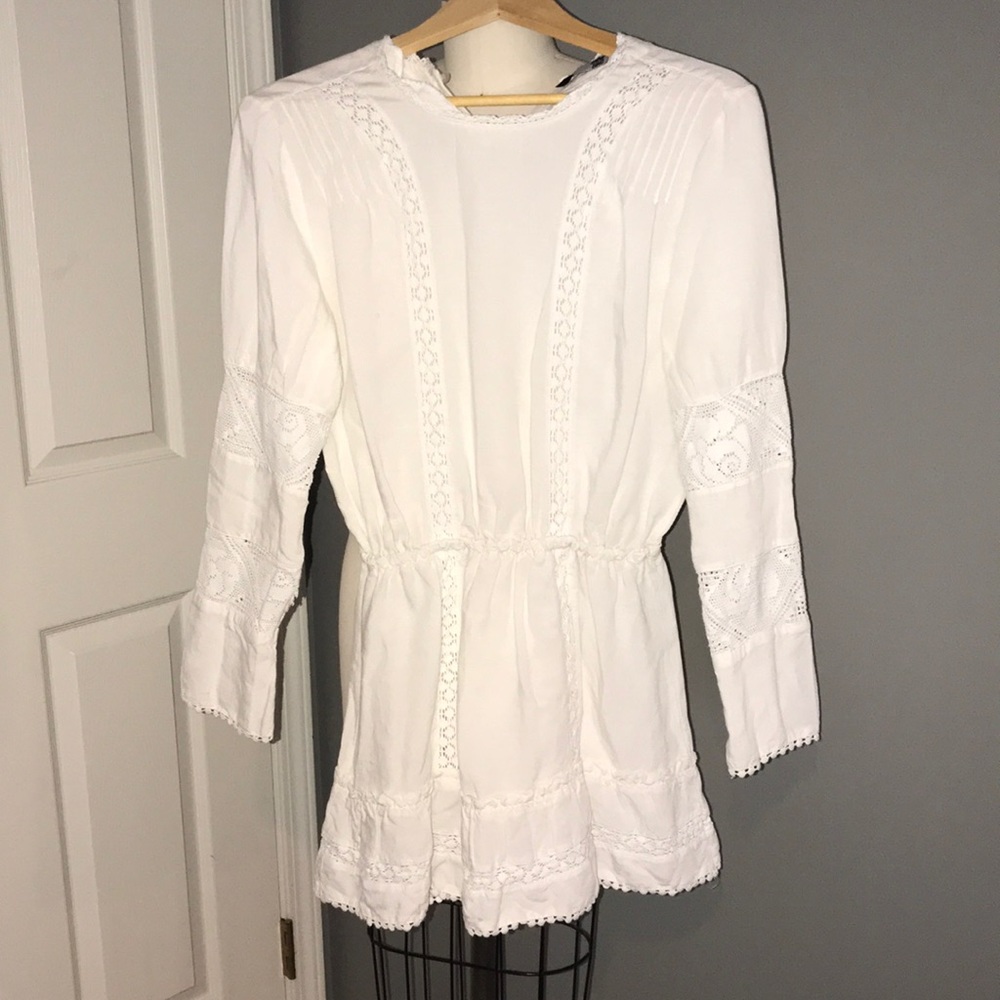 Embroidery detail white dress